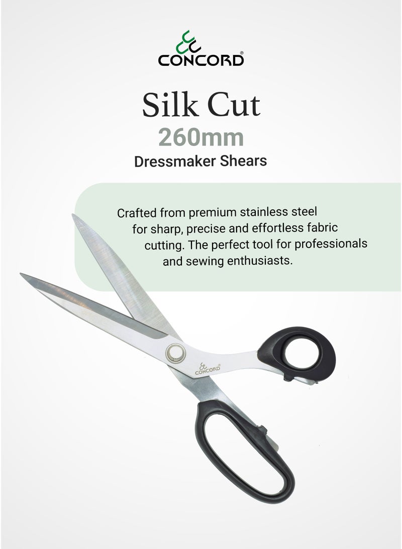 CONCORD - Tailor Scissors, 10 inch | Silk Cut Dressmaker Shears | Glossy Stainless Steel | Tailoring Sewing Shear - Image 3