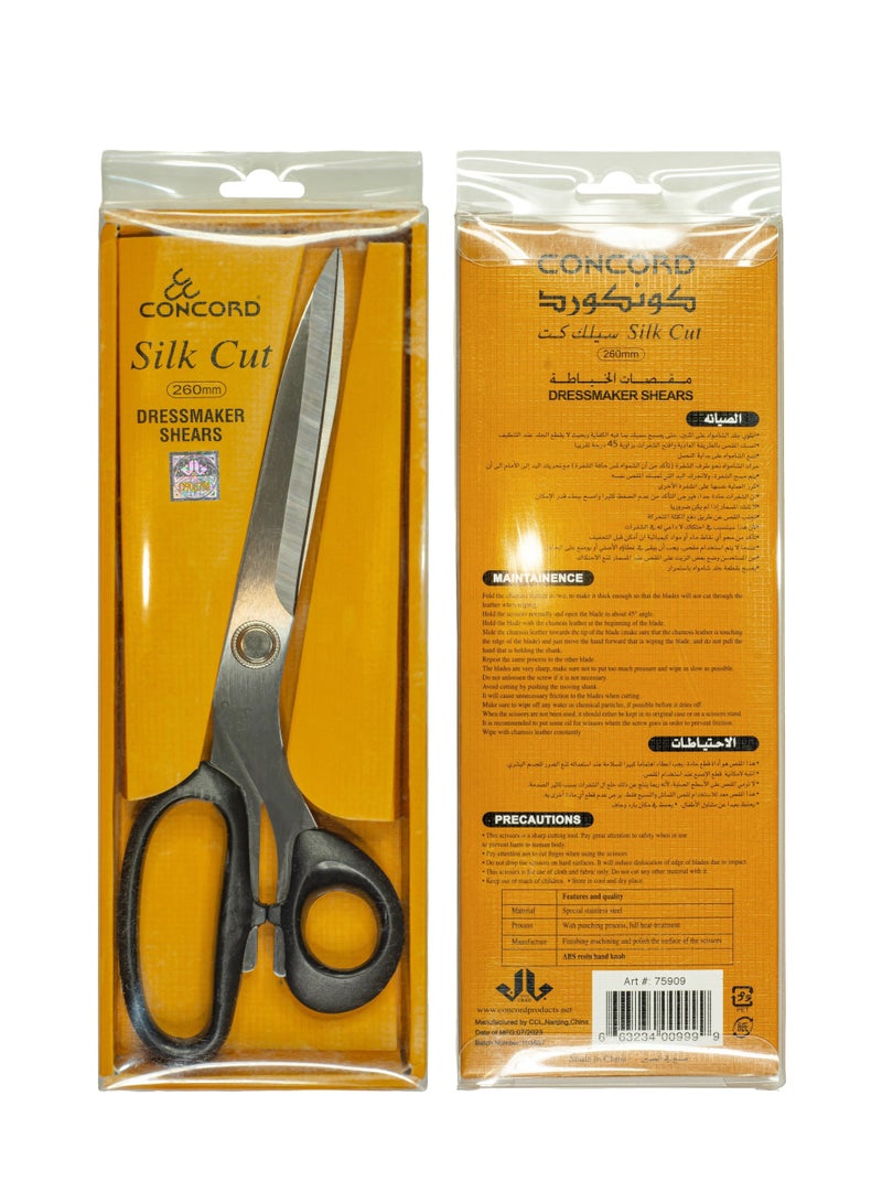 CONCORD - Tailor Scissors, 10 inch | Silk Cut Dressmaker Shears | Glossy Stainless Steel | Tailoring Sewing Shear - Image 2