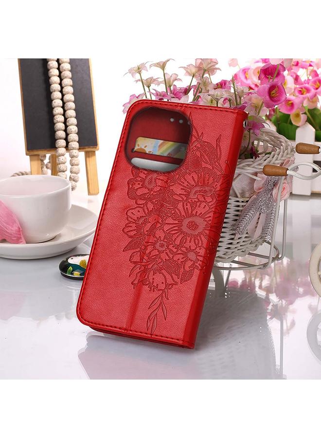 S-TOP Case For iPhone 14 Pro Embossed Butterfly Leather Phone Case - Image 5