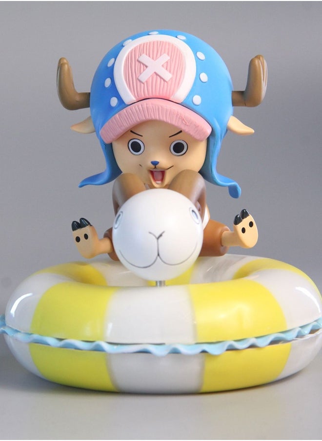 One Piece One Piece Swimming ring Chopper Action Figure Decorative Resin Sculpture Home Decor Statue, Art Figurine Home Ornament Decoration for Office, Living Room, Bedroom, Book Shelf, TV Cabinet, Desktop  - Image 1