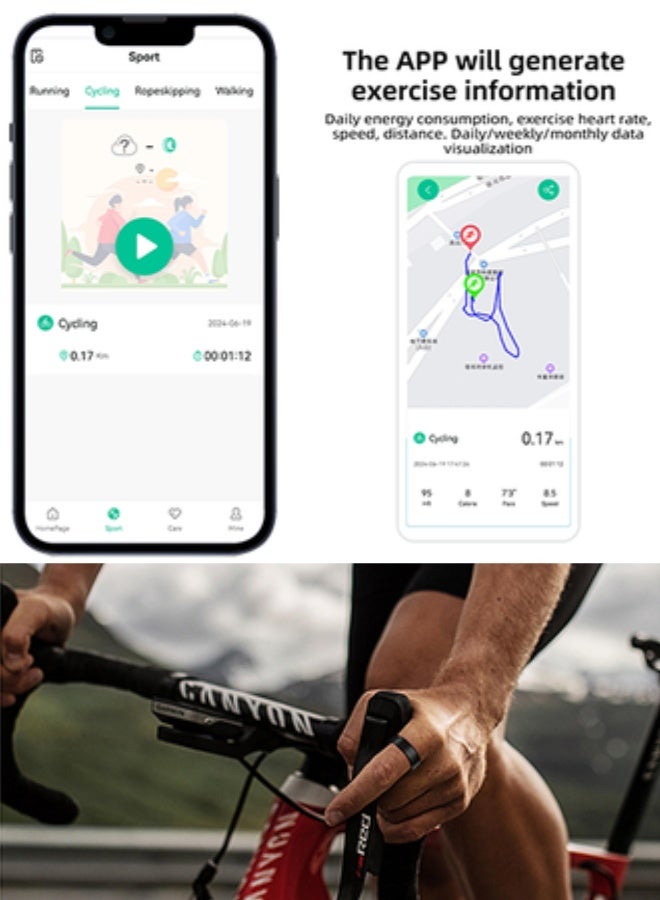 GTSOL Smart Titanium Health Ring – Waterproof IP68, Heart Rate, SpO₂ & Sleep Monitor, Fitness Tracking, Wireless Charging - Gold - Image 2