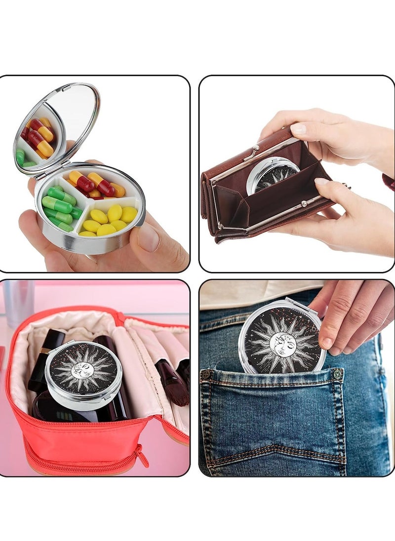 Generic Pill Box 3 Compartment Small Pill Case Metal Travel Pill Organizer for Purse Pocket Portable Pill Container Medicine Vitamin Organizer Holder to Hold Medication Fish Oil Supplements  - Image 5