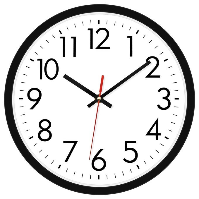 WALL CLOCK SILENT NONTICKING 12 INCH QUARTZ BATTERY OPERATED ROUND ANALOG WALL CLOCK FOR CLASSROOMSCHOOL OFFICE LIVING ROOM BEDROOMKITCHEN