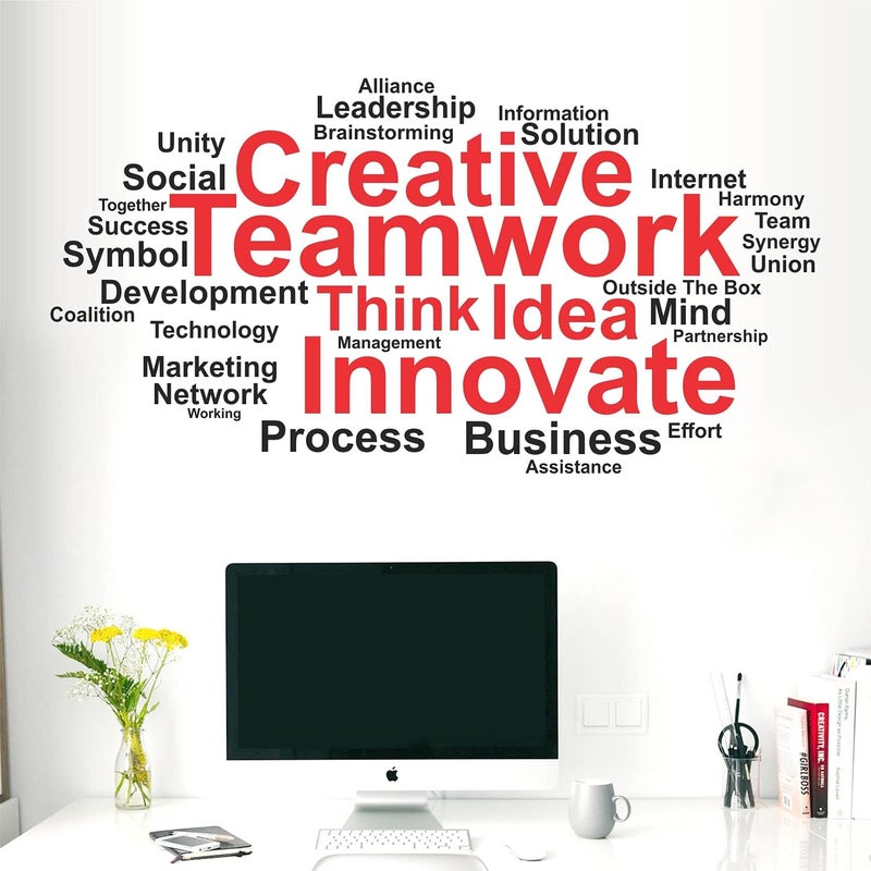 StickMe 'Teamwork Office Inspirational Motivational Quotes Creative Colorful Wall Sticker' SM1061 (Multi Colour, Vinyl 130cm X 70 cm) - Image 2