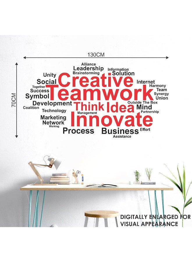 StickMe 'Teamwork Office Inspirational Motivational Quotes Creative Colorful Wall Sticker' SM1061 (Multi Colour, Vinyl 130cm X 70 cm) - Image 3