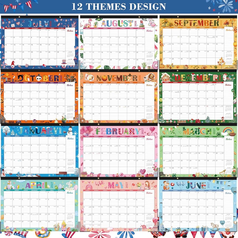 Coboll Desk Calendar 2026-2027 - Calendar 2026-2027, Jul. 2026 - Dec. 2027, 12" x 17", 18 Months Calendar with Large Blocks and Protector Corner, Grommets for Desk or Wall, Perfect Holiday, Office, Home Gift - Image 3