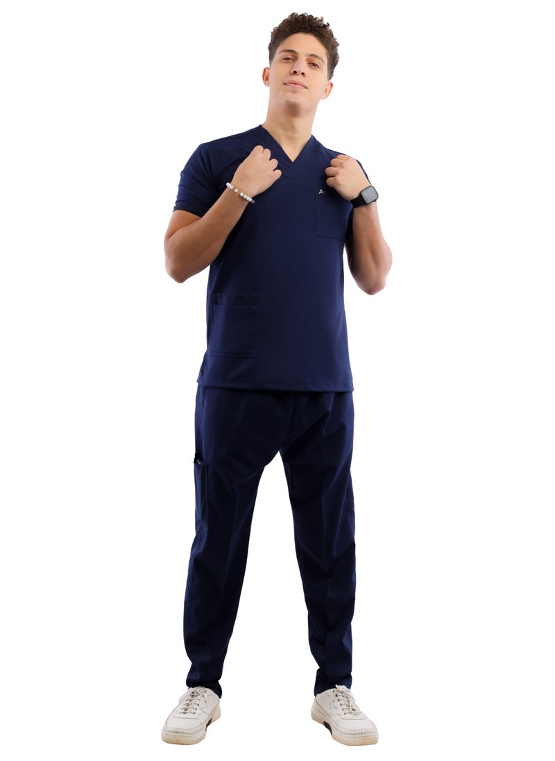 APEX Premium Scrub 1/2 Sleeve Male Dark Blue MIX C  - Image 2