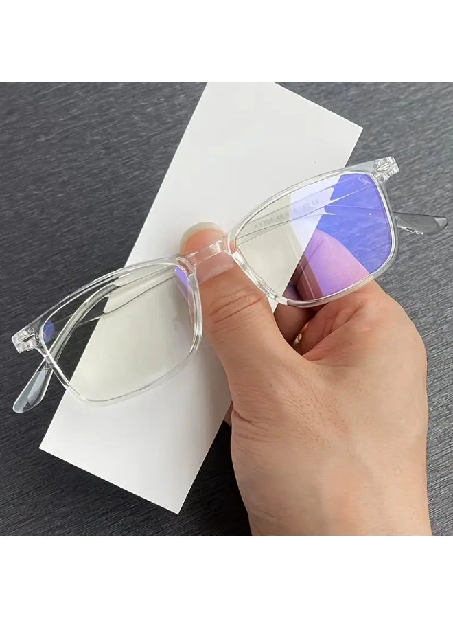 SCENT HOUSE 1pcs blue Transparent Lenses glasses for Both Men And Women - Alleviate Eye Strain And Glare from Screens, Including Computers, Televisions, Phones, And Gaming Devices. Stylish Eyewear, Y2K Design, Budget-Friendly. (Includes eyeglass case)
,blue lighe blocking glasses,eyeglasses - Image 5