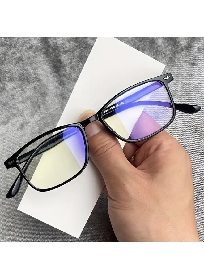 SCENT HOUSE 1pcs blue Transparent Lenses glasses for Both Men And Women - Alleviate Eye Strain And Glare from Screens, Including Computers, Televisions, Phones, And Gaming Devices. Stylish Eyewear, Y2K Design, Budget-Friendly. (Includes eyeglass case)
,blue lighe blocking glasses,eyeglasses - Image 4