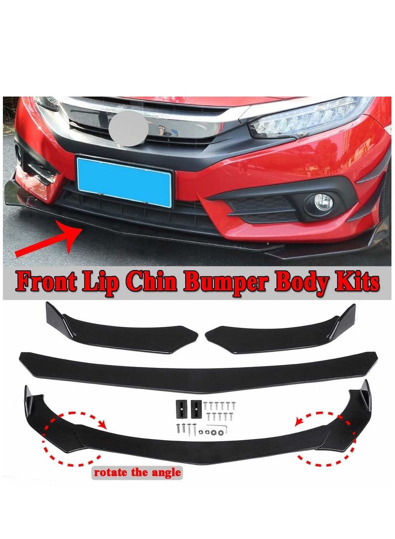 Generic 3 Pieces Universal Car Front Bumper Lip Body Kit Splitter ABS Carbon Fiber Color  - Image 4
