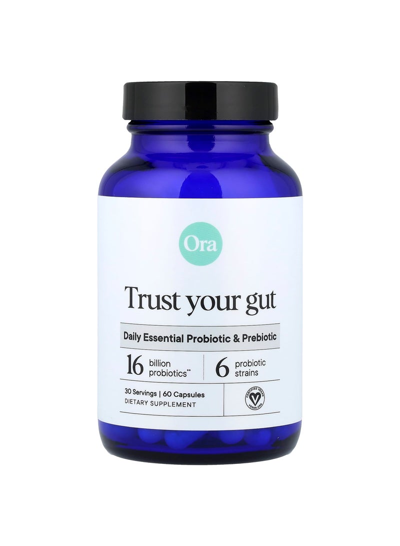 Trust Your Gut, Daily Essential Probiotic & Prebiotic, 60 Capsules