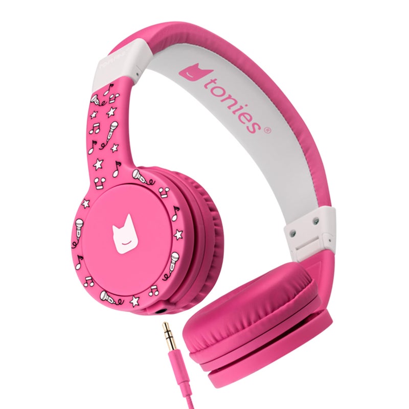 Tonies Foldable Wired Headphones for Kids - Comfortably Designed to fit On-Ear - Works with Toniebox 1 and All 3.5mm Devices - Pink - Image 1