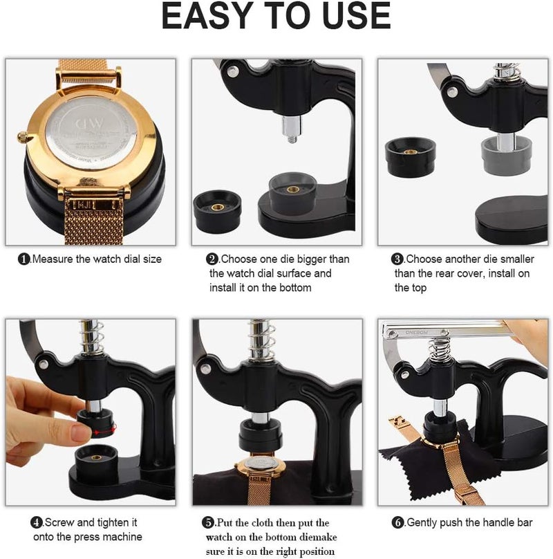 OneBom Watch Press Tool Set, Watch Repair Kit Professional with Everything, for Various Kinds of Watch (Watch Press Kit)… - Image 4