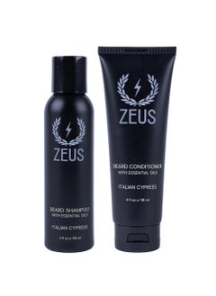Zeus ZEUS Italian Cypress Beard Shampoo Wash & Beard Conditioner Set with Essential Oils for Men (Made In USA) 