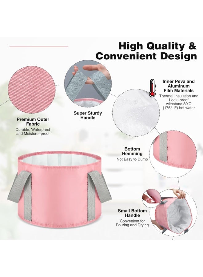 Bukela This 6-piece Foldable Portable Foot Bath Set Includes A Multi-functional Collapsible Bucket Suitable for Camping, Pedicures, Outdoor Activities, Fishing, Hiking, Spa Treatments, and Travel. It Has A 14-liter Capacity. - Image 3