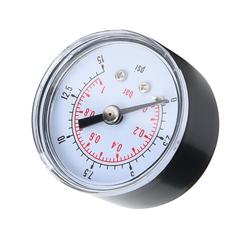 Mechanical Pressure Gauge for Air Oil Water 1/8inch BSPT Back Connection (0-15psi 0-1bar) - Image 2
