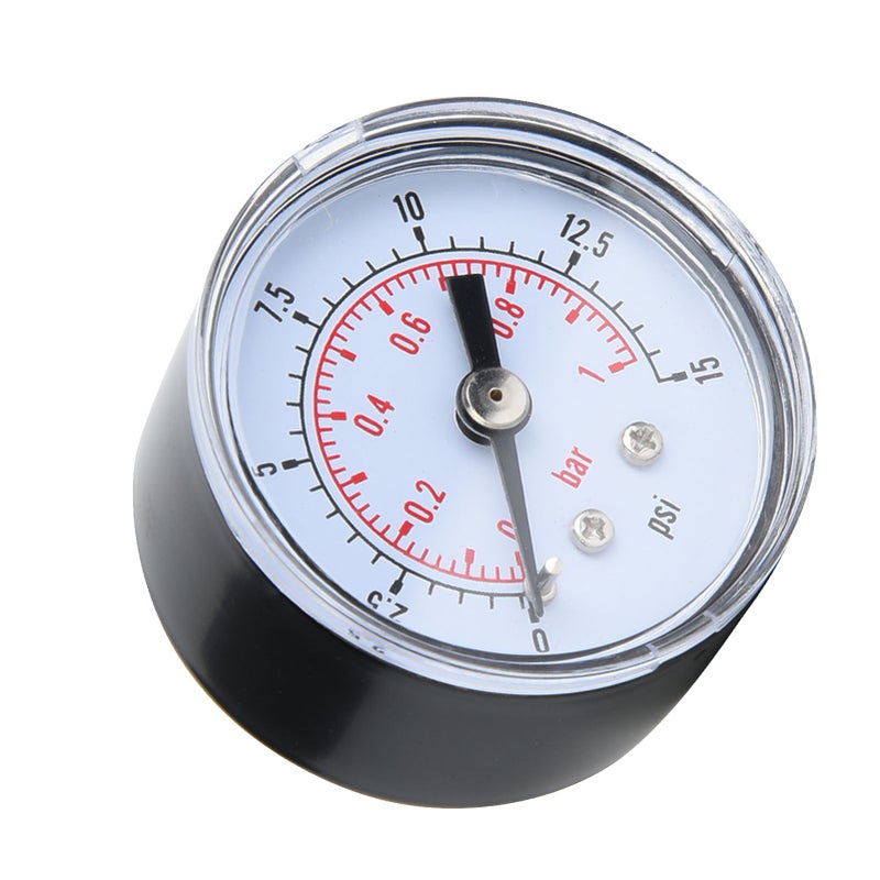 Mechanical Pressure Gauge for Air Oil Water 1/8inch BSPT Back Connection (0-15psi 0-1bar) - Image 5