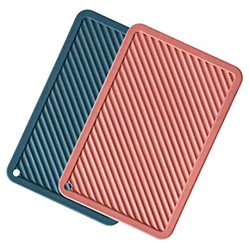 ONICORN Silicone Trivet Mat for Hot Pan and Pot Hot Pads Counter Mat Heat Resistant Table Dish Drying Mat or Placemats, Color Random Mix (2) - Image 1