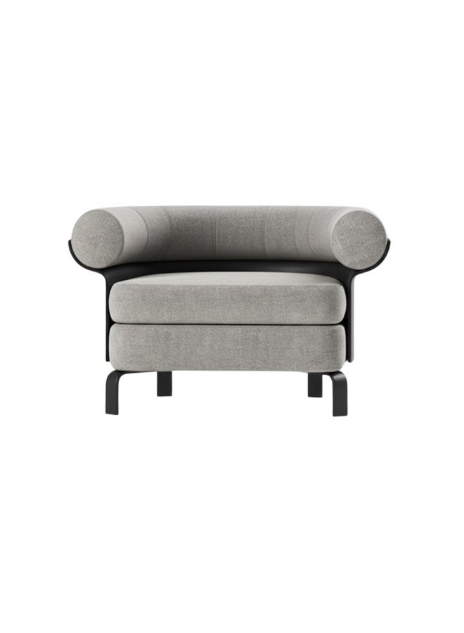 Neo Front Cozy Beige Sofa Chair with Teddy Fabric, PU Leather Back, and Carbon Steel Legs  C880-TEDDYC-19-Light   90*83*55 cm - Image 2