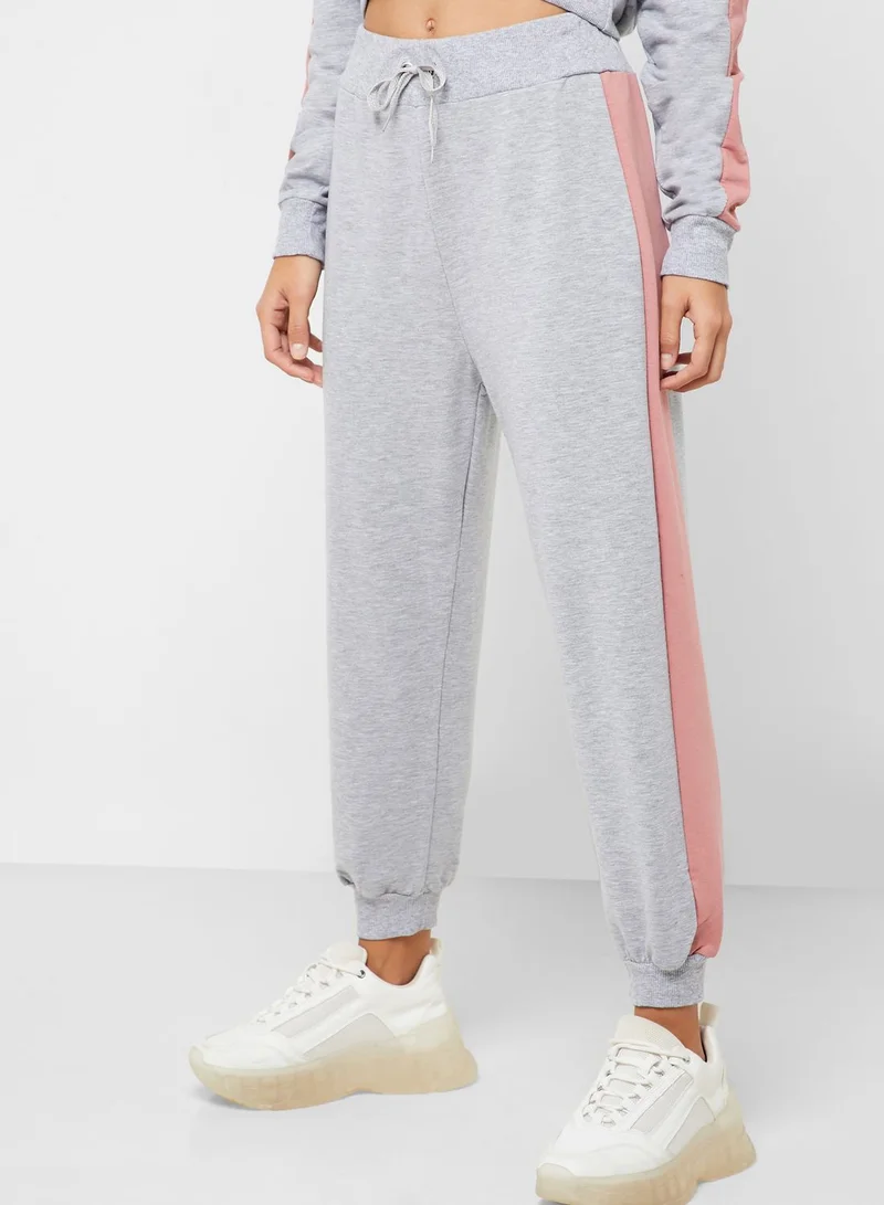 Ginger Contrast Side Paneled Joggers Set