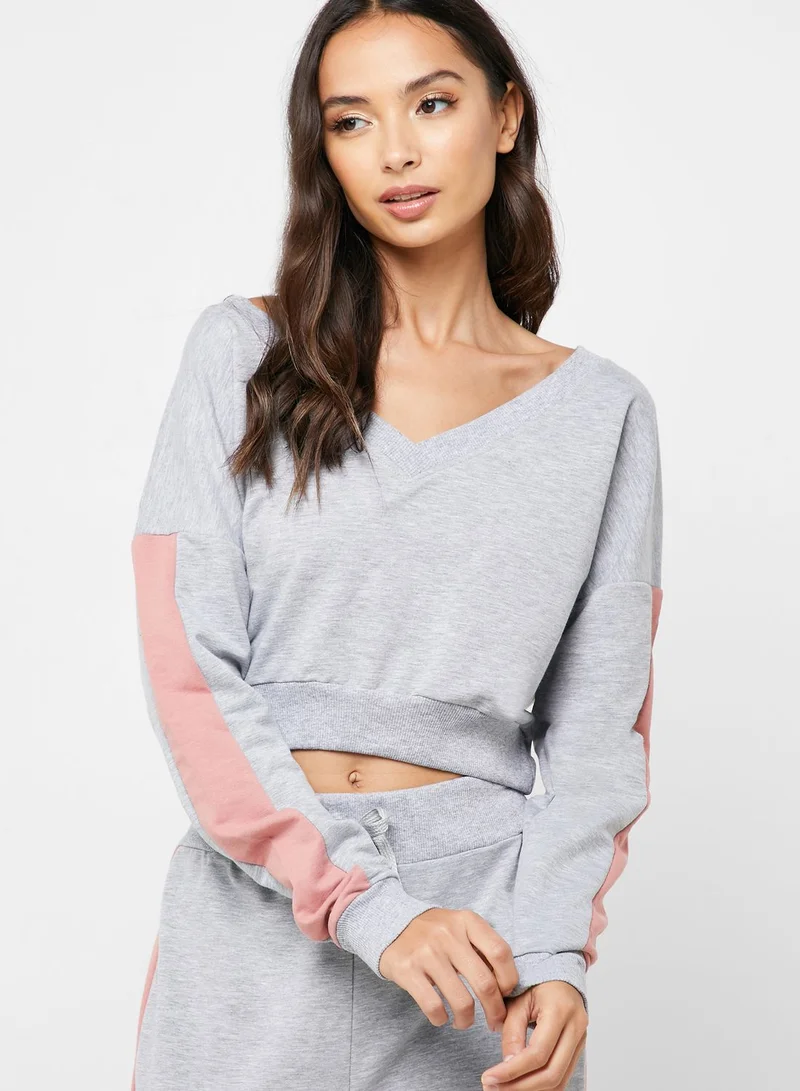 Ginger Contrast Side Paneled Joggers Set