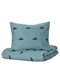Zaboon Duvet Cover And Pillowcase, Car Pattern/Blue, 150X200/50X80 Cm  - Image 1