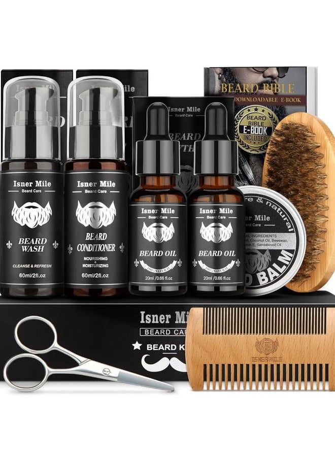 Comfy Mate - Beard Grooming Kit, Beard Oil and Balm, Beard Wash & Conditioner, Beard Brush Set with Comb Scissors, Gifts for Men, Valentines Gifts for Him, Mens Birthday Gifts for Dad, Stocking Stuffers - Image 1