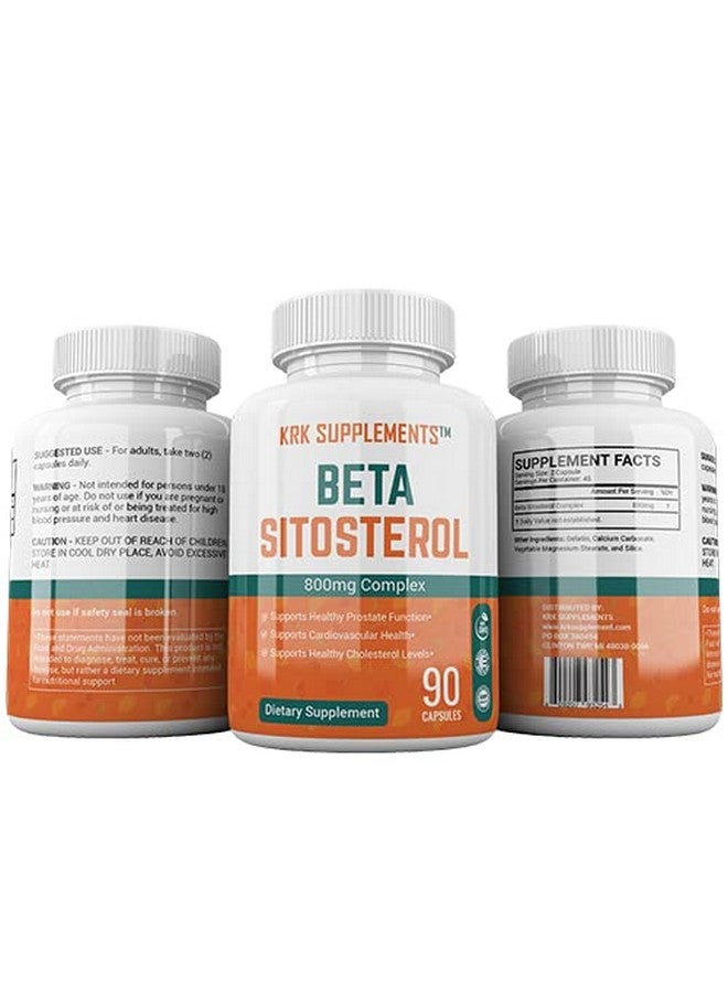 KRK SUPPLEMENTS 1 Bottle Beta Sitosterol 800mg Per Serving 90 Capsules Prostate Support - Image 3