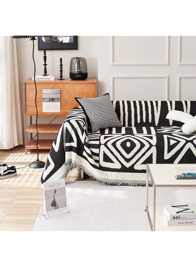 Green Tiger 180 * 260CM Sofa Cover Side Slipcover Fashion Geometric Pattern Couch Covers for 2-3 Seater Sofa Blanket for Bed Washable Soft Throw Blanket for Bed Non-Slip - Image 4