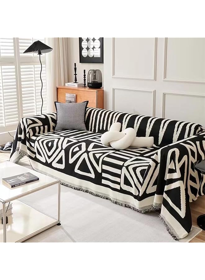 Green Tiger 180 * 260CM Sofa Cover Side Slipcover Fashion Geometric Pattern Couch Covers for 2-3 Seater Sofa Blanket for Bed Washable Soft Throw Blanket for Bed Non-Slip - Image 1