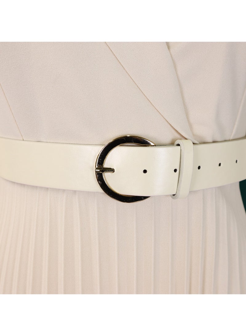 Shougu Suit Collar Fashionable And Elegant Pleated Dress  - Image 3