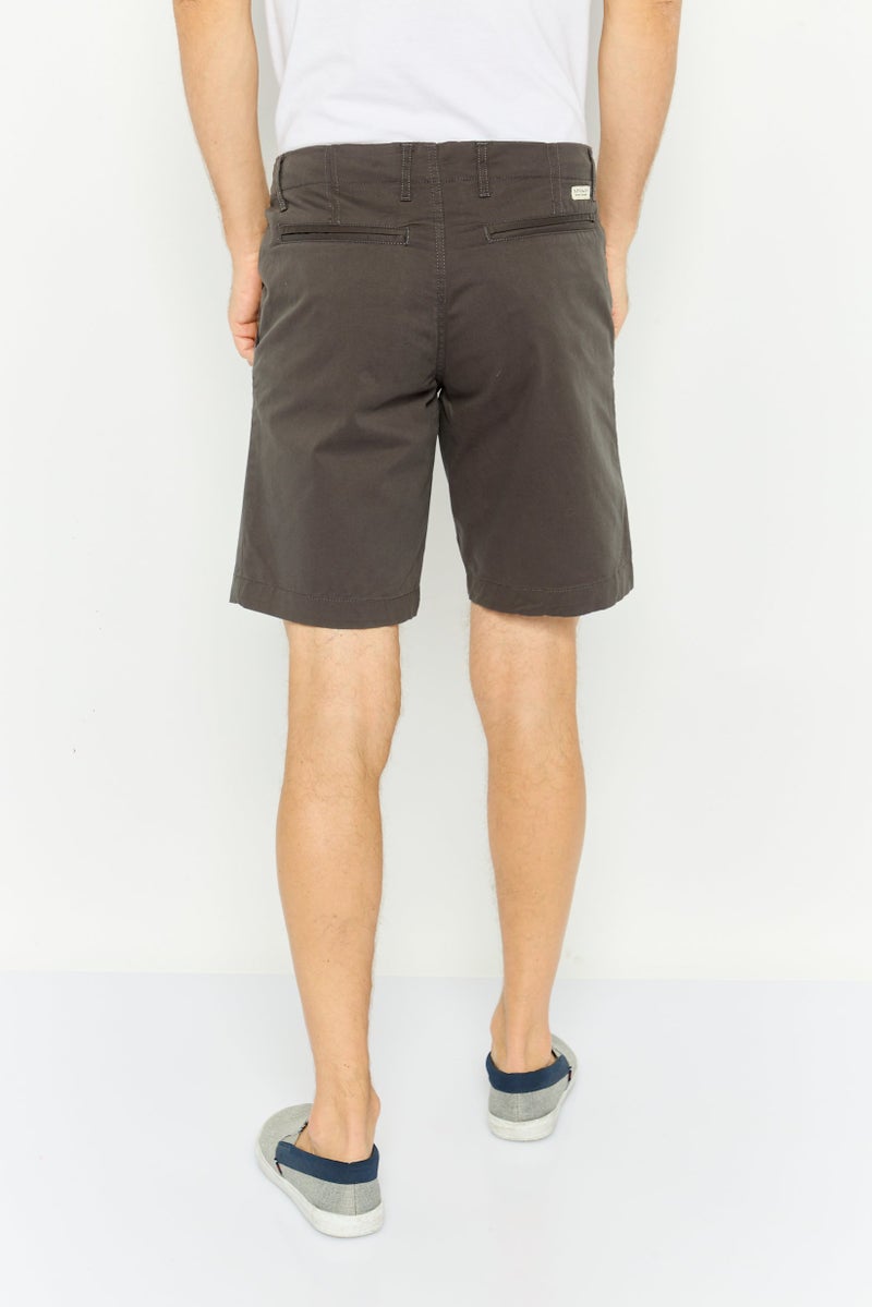 Paperbacks Men Solid Chino Shorts, Dark Grey - Image 2