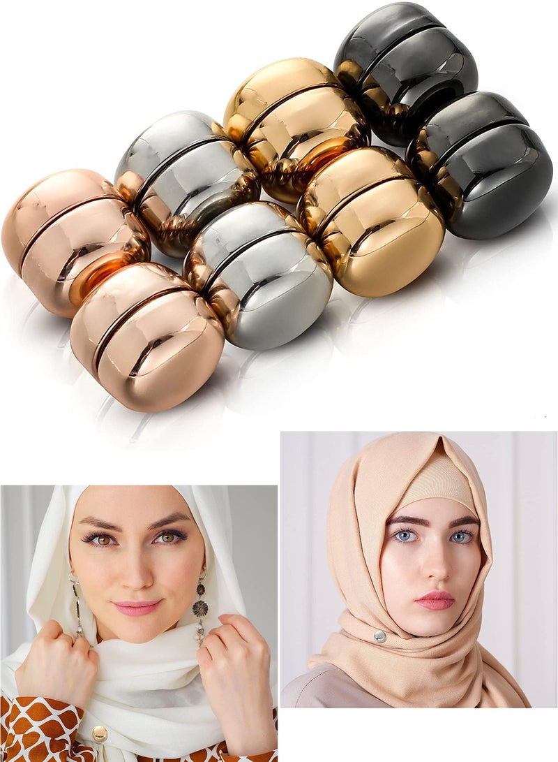 8 Pairs Magnetic Hijab Pins for Women Small Black No Snag Scarf Clips Strong Hold Hijab Magnets Secure and Elegant for Daily and Eid Wear  - Image 1