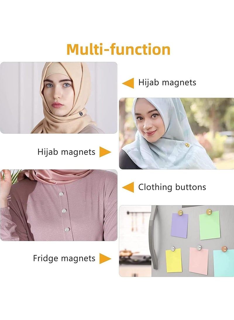 8 Pairs Magnetic Hijab Pins for Women Small Black No Snag Scarf Clips Strong Hold Hijab Magnets Secure and Elegant for Daily and Eid Wear  - Image 2