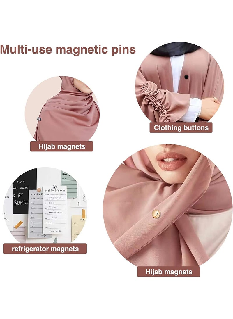 8 Pairs Magnetic Hijab Pins for Women Small Black No Snag Scarf Clips Strong Hold Hijab Magnets Secure and Elegant for Daily and Eid Wear  - Image 4