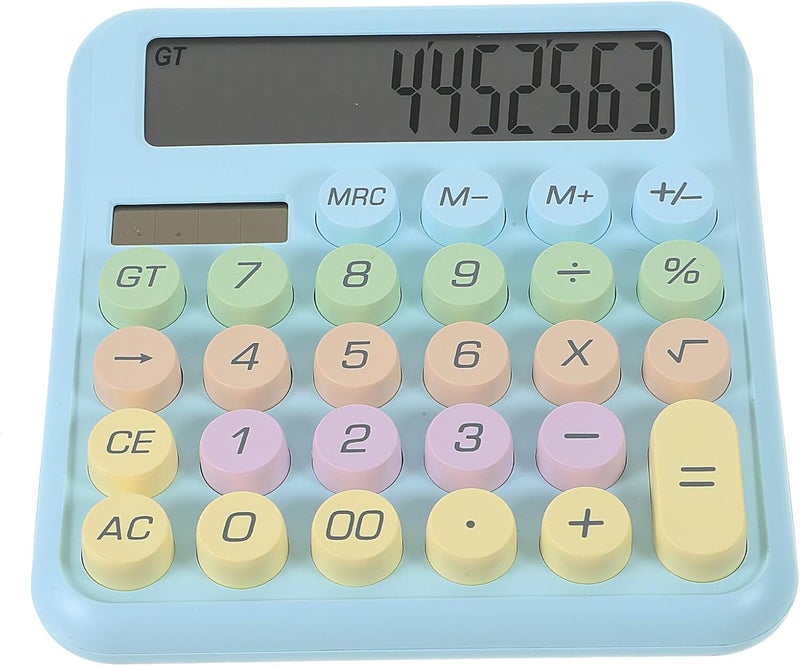 STAHAD Portable Basic Mechanical Keyboard Calculator Sky Blue Lightweight Office and Student Calculator for Addition Subtraction Multiplication Division Practical Desk Decor - Image 1