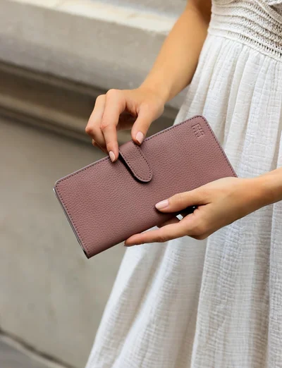 Cabani Genuine Leather Pink Women's Wallet