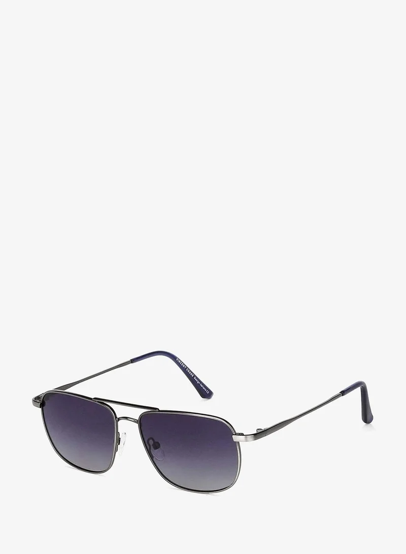 VINCENT CHASE Vincent Chase by Lenskart | Blue Square Stylish Sunglasses | Polarized & UV Protected | For Men & Women | Small | VC S13115