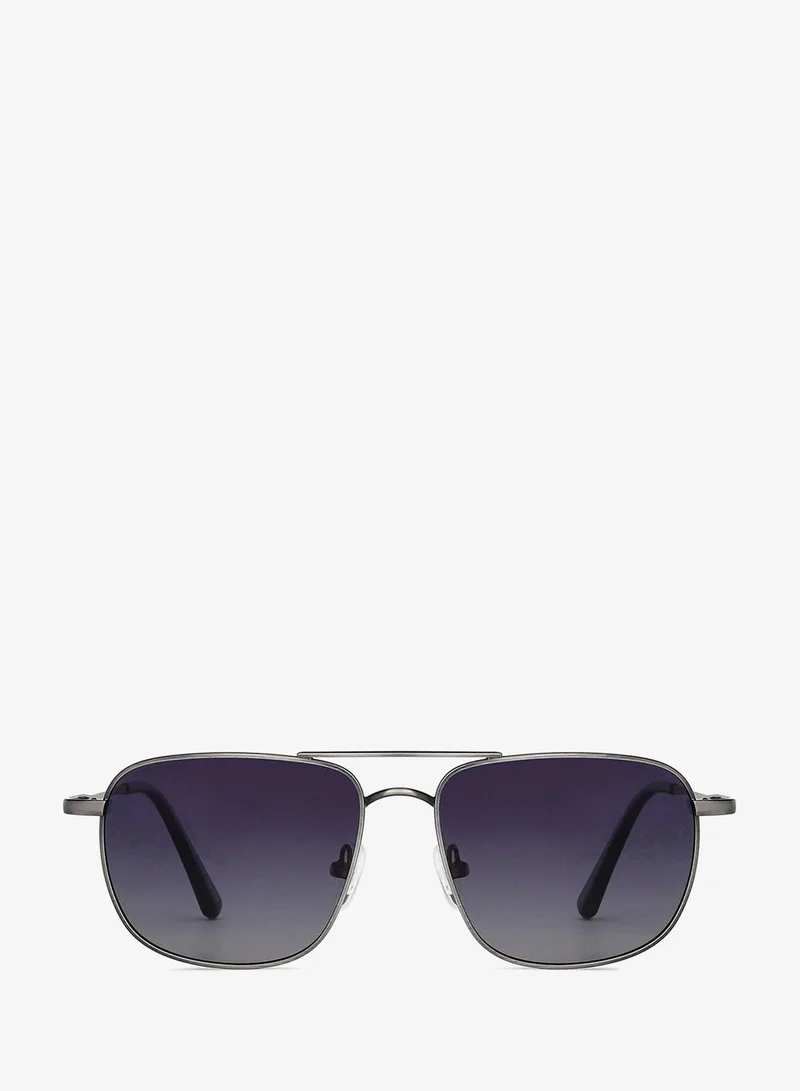 VINCENT CHASE Vincent Chase by Lenskart | Blue Square Stylish Sunglasses | Polarized & UV Protected | For Men & Women | Small | VC S13115