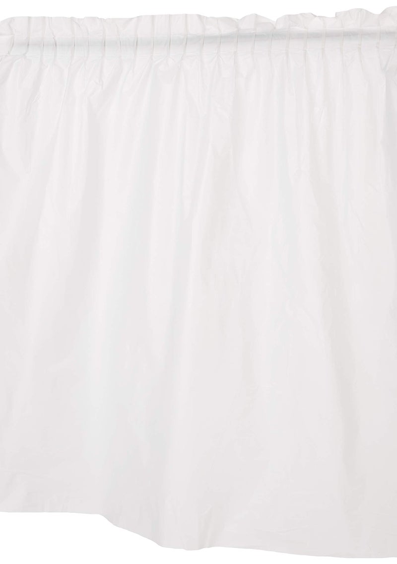 Unique Unique Premium White Solid Plastic Table Skirt 29 x 14 ft Pack Of 1  Elegant Design EasytoAttach  Perfect For Parties Weddings  Events