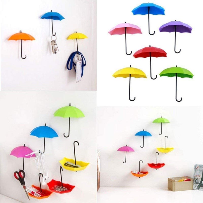NPI Umbrella Key Holder Drop Style Clothes Key Hat Multipurpose Wall Hanger Hooks Holder Pack of 9 - Image 4