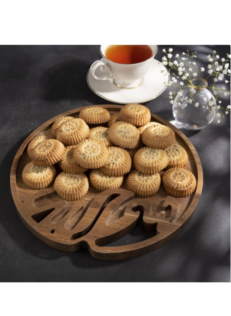هلالفل صينية هلال فول المصنوعة من خشب الأكاسيا | مناسبة للتقديم | ديكور منزلي ومطبخي | هدية مثالية لتزيين المنزل في رمضان، والعيد، وأعياد الميلاد، وحفلات الزفاف، والانتقال إلى منزل جديد - Image 4