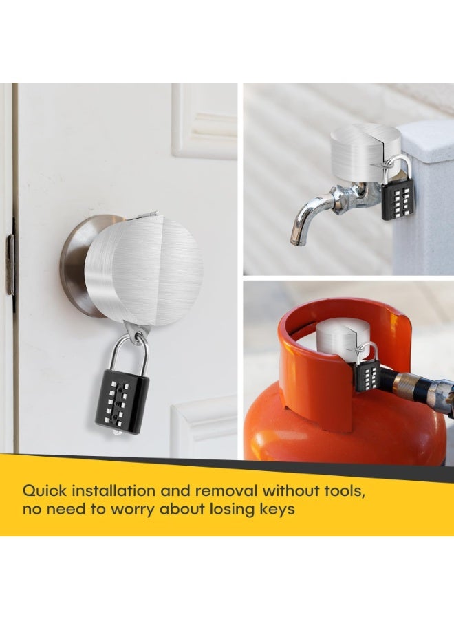 جهاز قفل صمام الماء مع قفل، قفل صنبور الماء الخارجي، قفل صنبور الماء، لمقابض الصمامات بقطر من 1-1/2 إلى 3 بوصة، يمنع سرقة الماء، واستخدام الماء غير المصرح به - Image 4