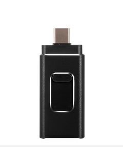 AROAQ 64GB USB Flash Drive, Shock Proof 3-in-1 External USB Flash Drive, Safe And Stable USB Memory Stick, Convenient And Fast Metal Body Flash Drive, Black Color (Type-C Interface + apple Head + USB)  - Image 1