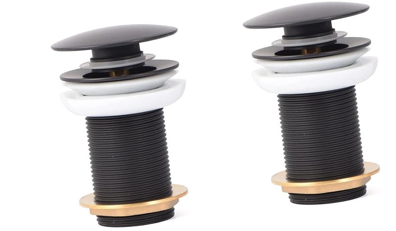 Spazio Black Finish Popup Basin DrainerWaste Coupling Pack of 2 Waste Coupling Bathroom Wash BasinVessel Sink 3 Inch Pop Up Flush Valve Faucet