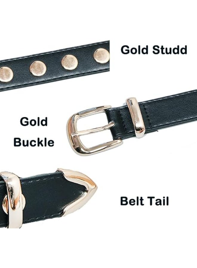 Black Studded Punk Style Belt for Men and Women - Image 3
