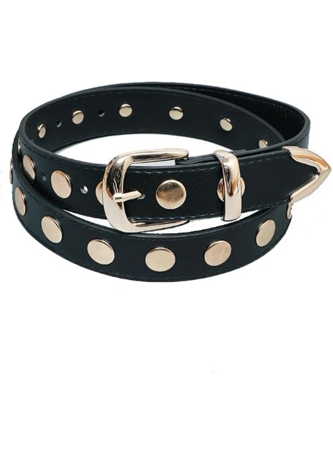 Black Studded Punk Style Belt for Men and Women - Image 1