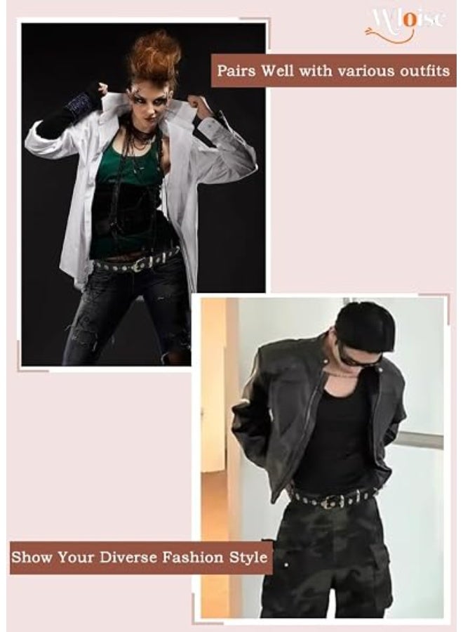 Black Studded Punk Style Belt for Men and Women - Image 4