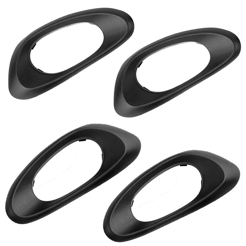 Set of 4 Interior Door Handle Trim Bezels Replacement for Chevy Trailblazer EXT 2002 2003 2004 2005 2006 2007 2008 2009 Inside Front Rear Left Driver Right Passenger Side Black