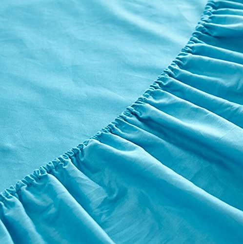 ShiningLove Bed Sheet Set Solid Color Pure Cotton Round Fitted Sheet Bed Cover Mattress Topper 200/220CM Wedding Housewarming Gift White Diameter 220cm Fitted Sheet - Image 5